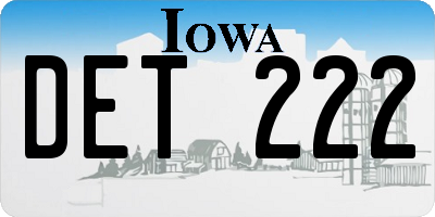 IA license plate DET222