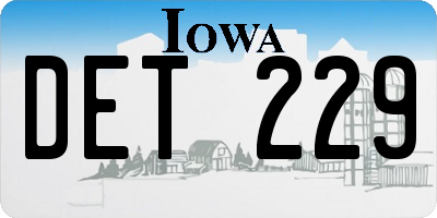 IA license plate DET229