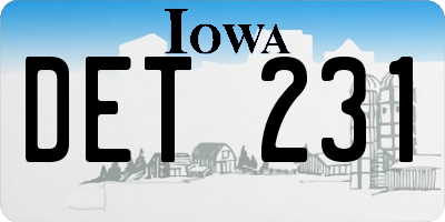 IA license plate DET231
