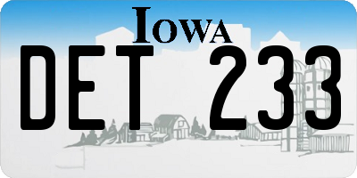IA license plate DET233