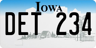 IA license plate DET234