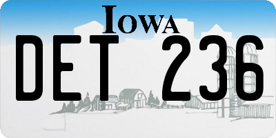 IA license plate DET236