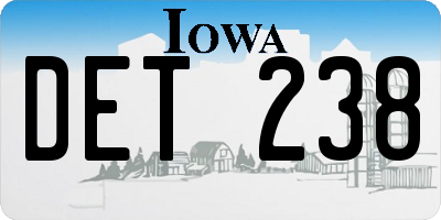 IA license plate DET238