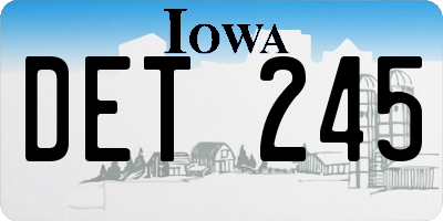 IA license plate DET245