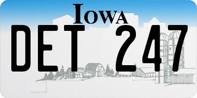 IA license plate DET247