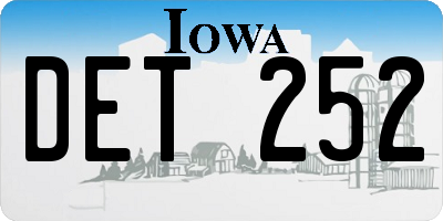 IA license plate DET252