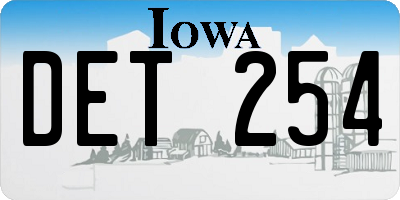 IA license plate DET254