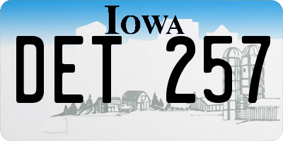 IA license plate DET257