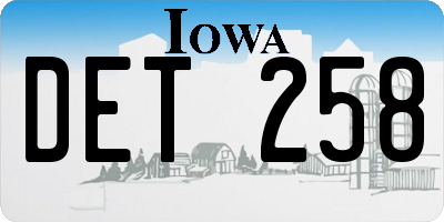 IA license plate DET258