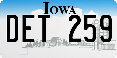 IA license plate DET259