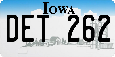 IA license plate DET262