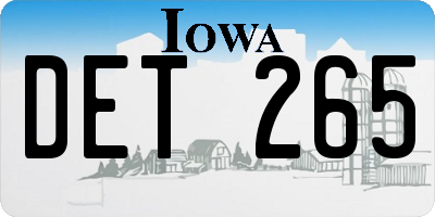 IA license plate DET265