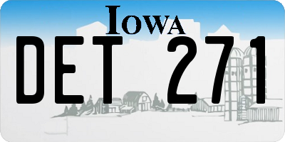 IA license plate DET271