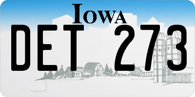 IA license plate DET273