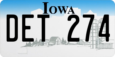 IA license plate DET274