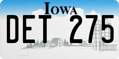 IA license plate DET275