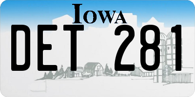 IA license plate DET281