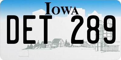 IA license plate DET289
