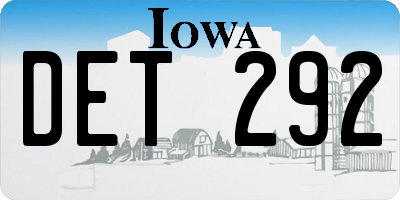 IA license plate DET292