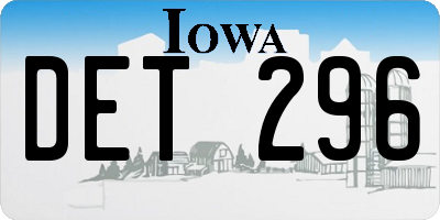 IA license plate DET296