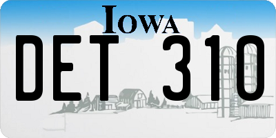 IA license plate DET310