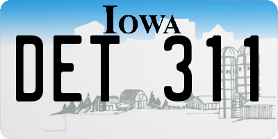 IA license plate DET311