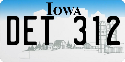 IA license plate DET312