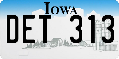 IA license plate DET313