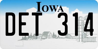 IA license plate DET314