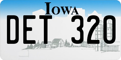 IA license plate DET320