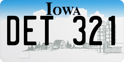 IA license plate DET321