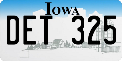 IA license plate DET325