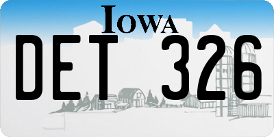 IA license plate DET326