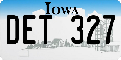 IA license plate DET327