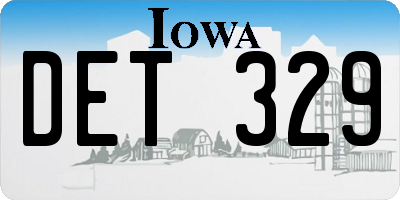 IA license plate DET329