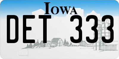 IA license plate DET333