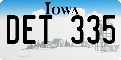 IA license plate DET335