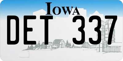 IA license plate DET337