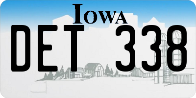 IA license plate DET338