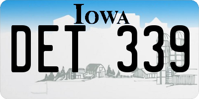 IA license plate DET339