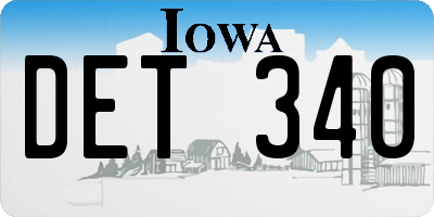 IA license plate DET340