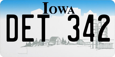 IA license plate DET342