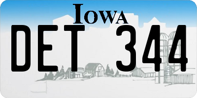 IA license plate DET344