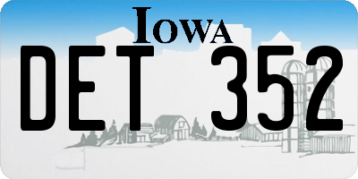 IA license plate DET352
