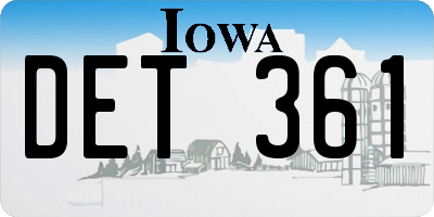 IA license plate DET361