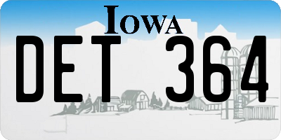 IA license plate DET364