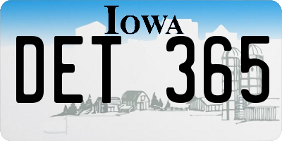 IA license plate DET365