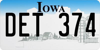 IA license plate DET374