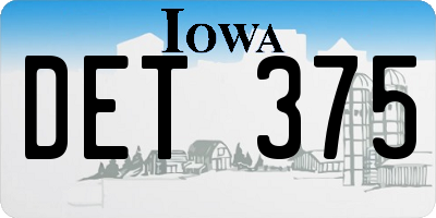 IA license plate DET375