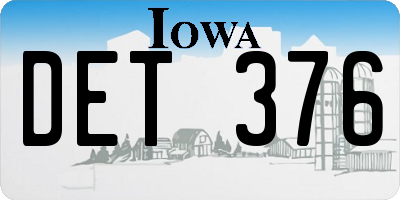 IA license plate DET376